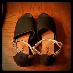 Nasty Gal Black Platforms w/ Silver Ankle Strap